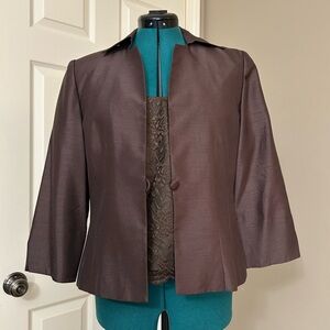 Jessica Howard Chocolate Brown 3 piece suit (jacket, top, and skirt)
